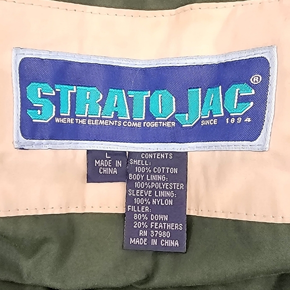 Vintage Strato Jac Puffer Down Feather Winter Warm Coat Snow Chore Travel Size L - Picture 4 of 11